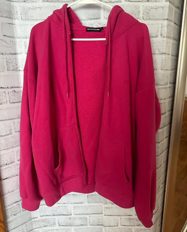 Pretty Little Thing hot pink zip up hoodie - Image 3