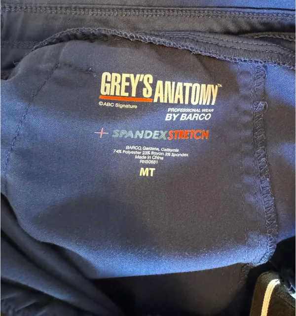 Grey's Anatomy by Barco Spandex Women's 3-Pocket Scrub Pants Medium Tall - Image 8