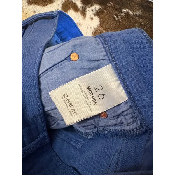 Mother Denim The Skipper Short N' Long Fray In Cats And Dogs Blue Size 26 - Image 5