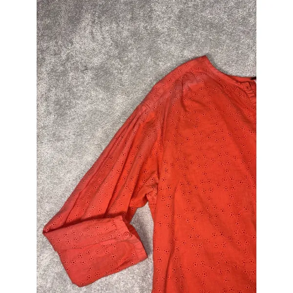 FREE PEOPLE Stars Align Cotton Eyelet Top in Orange Size M *‎ - Image 4