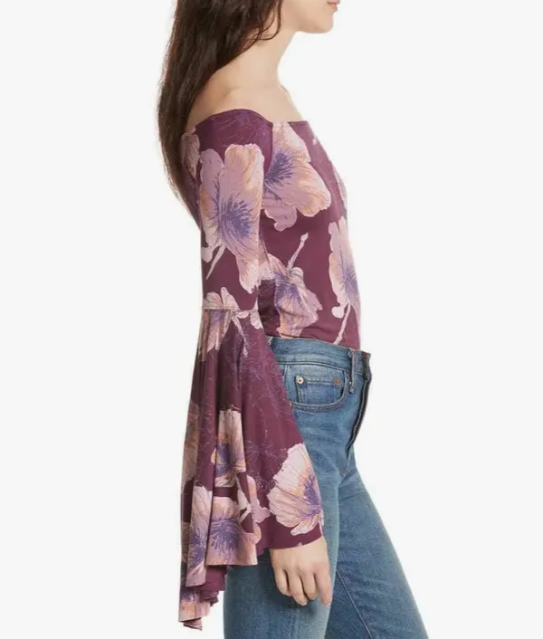 Free People Birds of Paradise Wine /purple Color Top size SP - Image 4