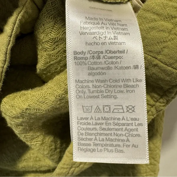 NWOT Madewell Quilted Crop Shirt-Jacket Shacket Button Down Green‎ NJ607 Medium - Image 9