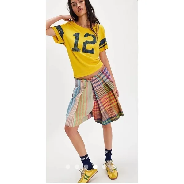 NWT‎ Free People Vintage Yellow Throwback Sports Tee M - Image 7