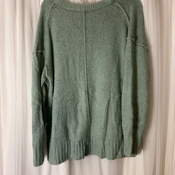 Free People Light Green Knit Sweater Over Sized - Image 3