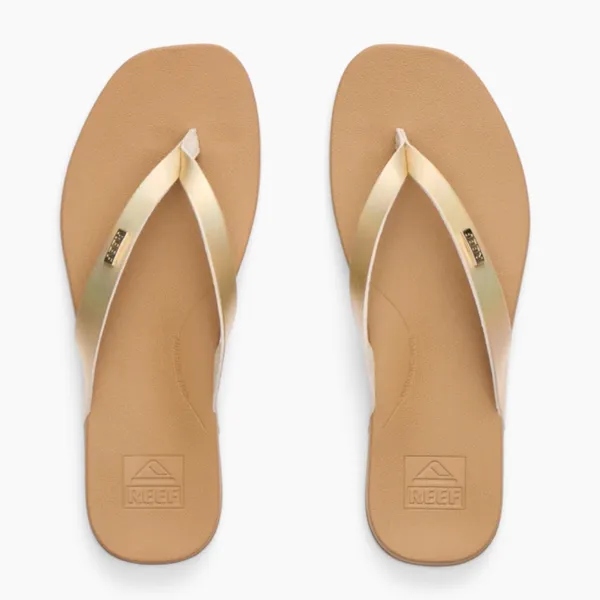 Reef Women's Cushion Court Flip Flops Iridescent Gold Sandals Size 9 - Image 7