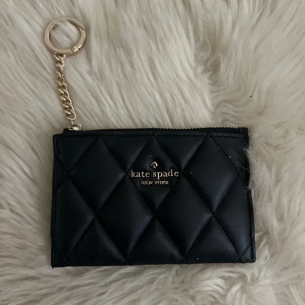 Kate Spade Black Quilted Keychain Pouch - Image 2