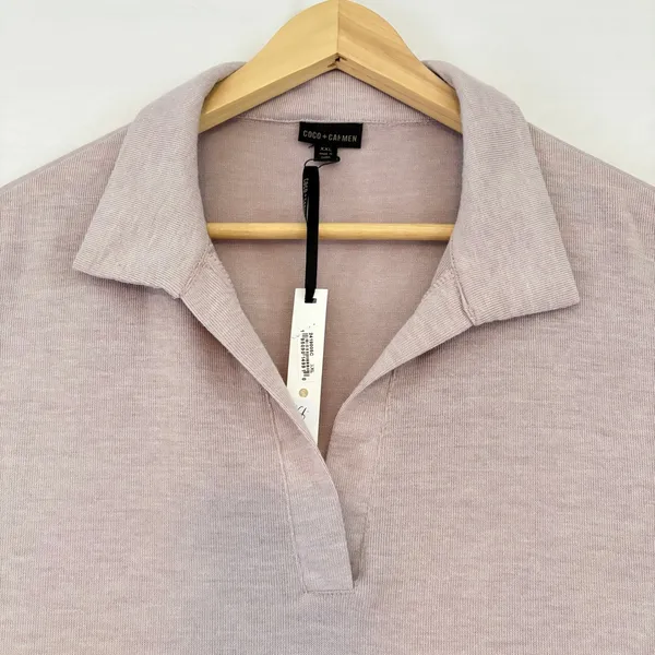 Coco + Carmen Mauve Pink‎ Polo Dress Short Sleeve Knit Shift XXL NEW - Image 9