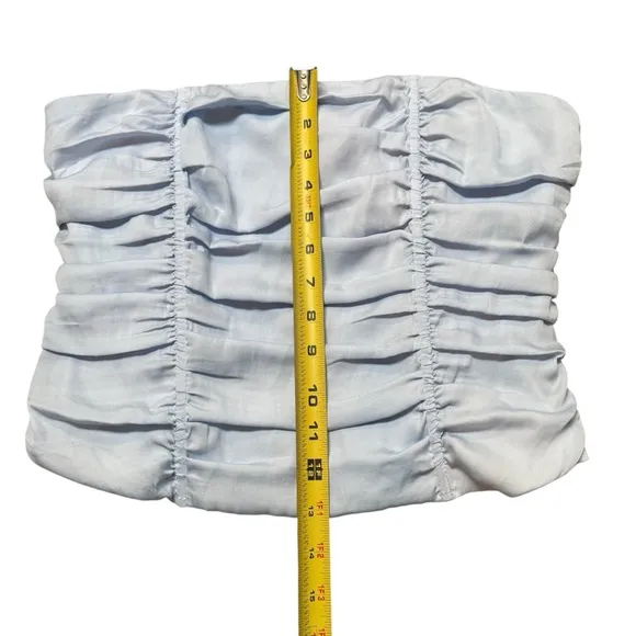 Sky To Moon Size L Ruffled Corset Top Pastel Blue Strapless Preppy‎ European - Image 5