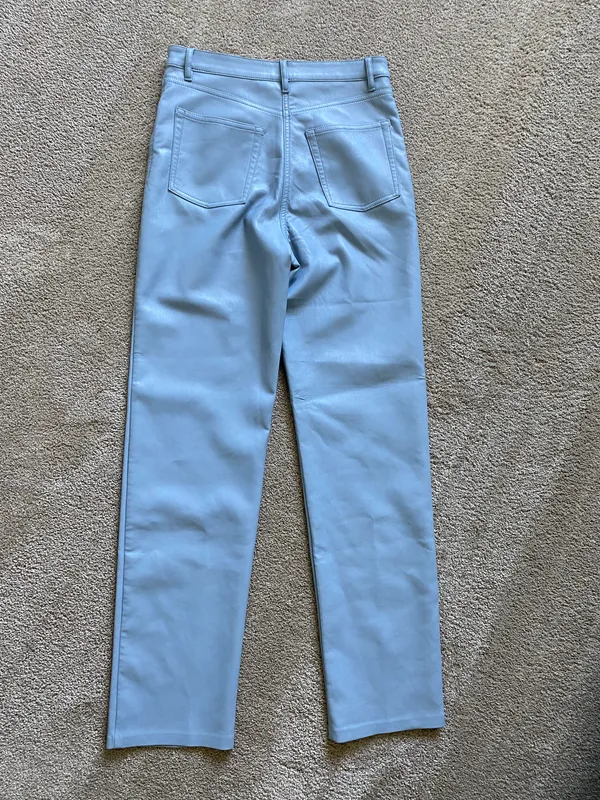 blue leather pants - Image 3
