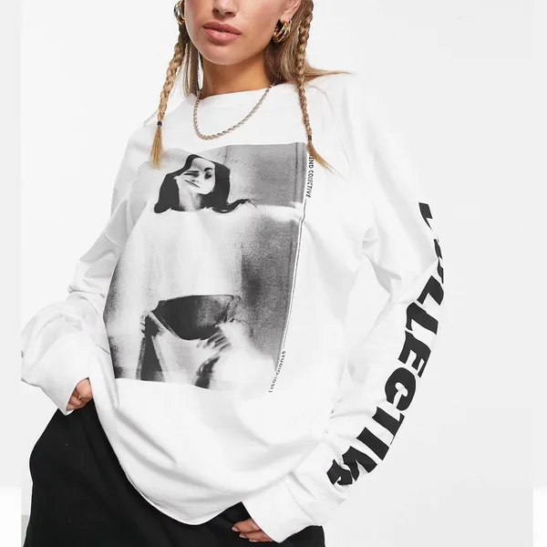 ASOS DESIGN Weekend Collective Graphic Long Sleeve Tee – Size US 4 - Image 2