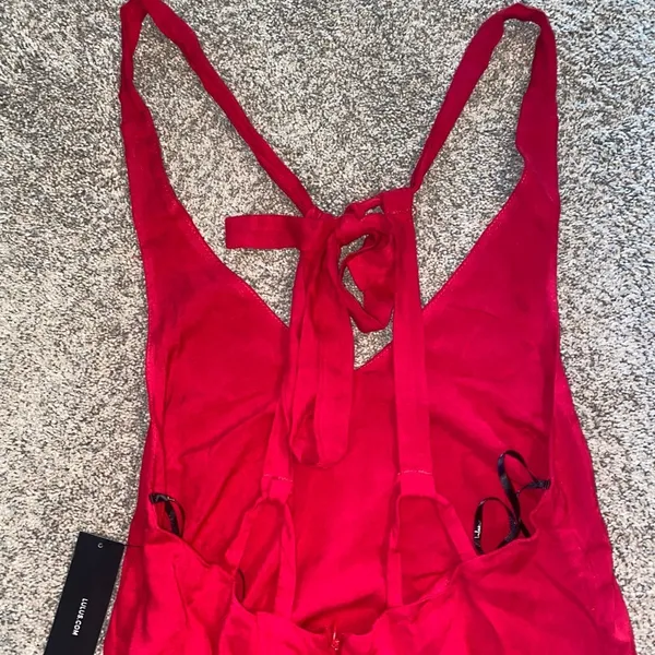 NWT Lulu’s Red Lace Hem Dress - Image 4