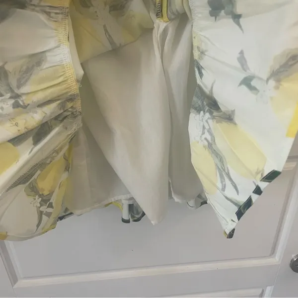 English Factory Lemon Puff Sleeves Mini Dress Size‎ Medium Cotton - Image 7