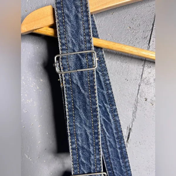 Free People Denim Raw Hem Mini Overall Skirt Size 4 - Image 10