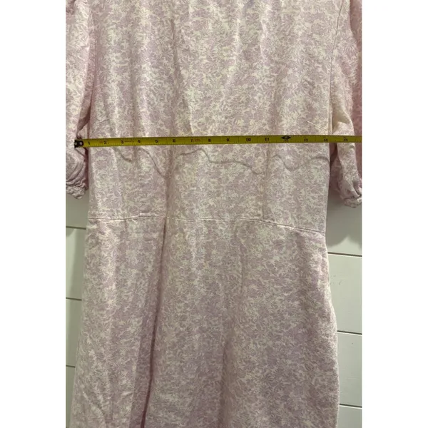 Who What Wear‎ Women's Floral Linen Blend Tie Back Midi Dress Purple Size Large - Image 7