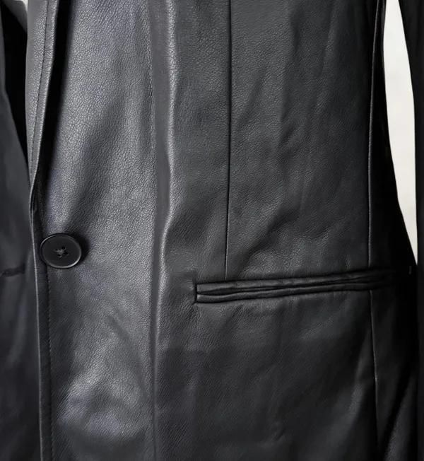 Express Black Faux Leather Blazer - Image 6