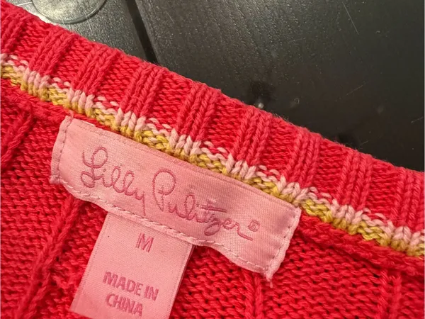 Lilly Pulitzer Bright Red orange  Cable Turtleneck Sweater - Image 3