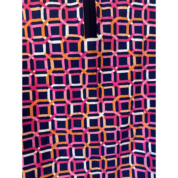 J McLaughlin Sleeveless Mock Neck Geometric Print Quarter Zip Golf‎ Polo Shirt S - Image 3