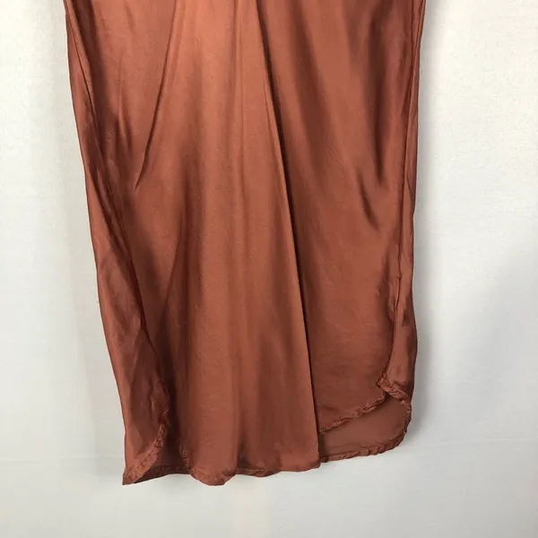 Young Fabulous & Broke YFB‎ Copper Satin Sleeveless Tank Top M - Image 4