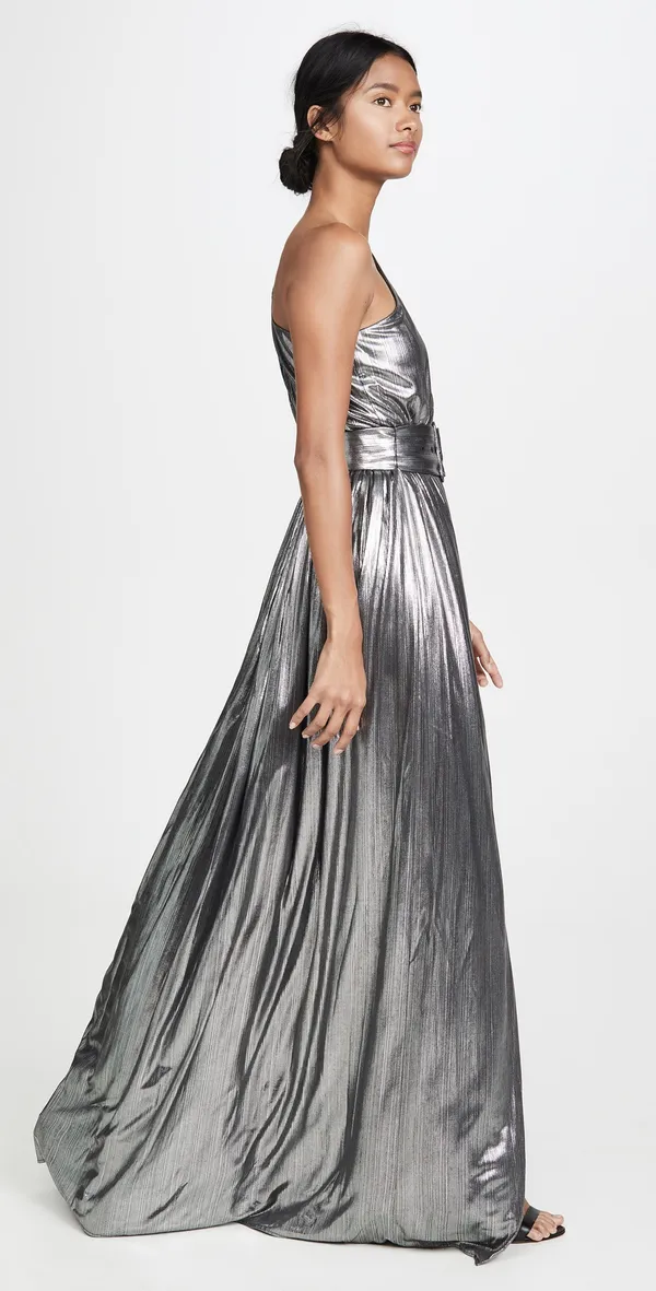 Retrofête Andrea Maxi Dress in gunmetal - Image 7
