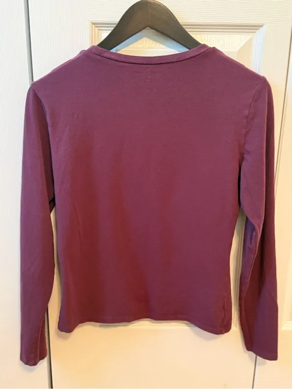 Abercrombie & Fitch A&F Essentials Long Sleeve Crewneck Tee in Purple - Image 3
