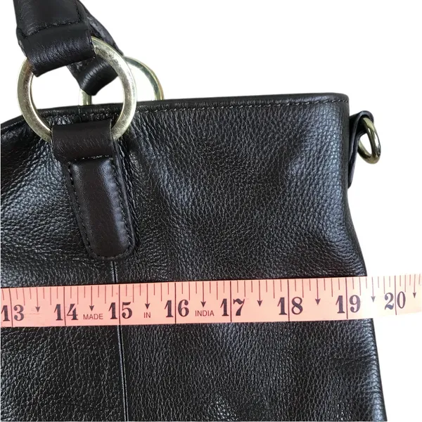 G.I.L.I. Pebbled Leather Hobo Tote Bag Brown Everyday Office Travel Weekender - Image 12