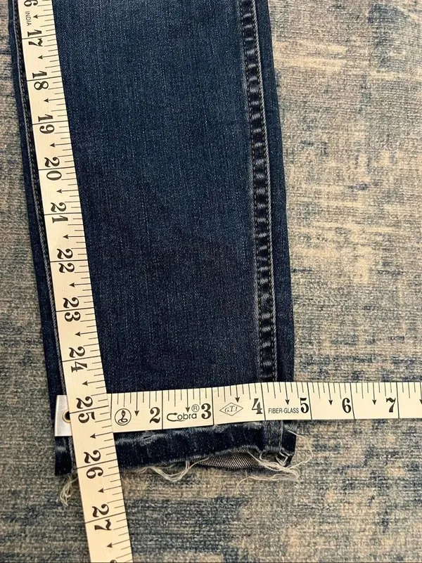Madewell Blue Distressed Button Fly 10" High Rise Skinny Jeans Women's 25" - Image 8