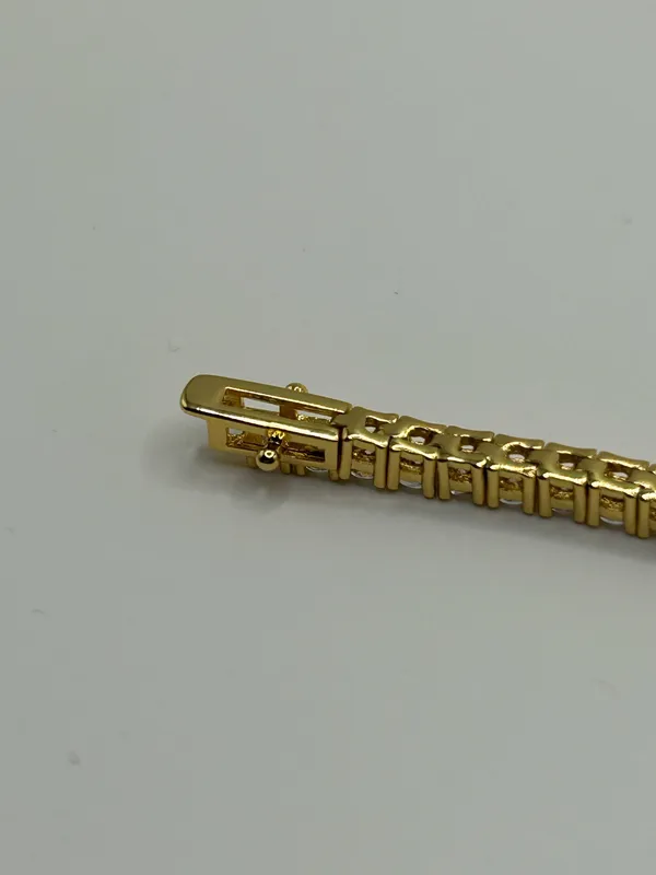 Moissanite Iced Out Tennis Bracelet Gold 3mm 7 Inch Brand New VVS1 Fast Shipping - Image 7