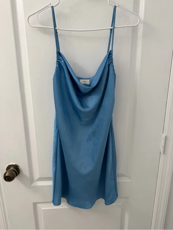 Aritzia Allusion Light Blue Mini Dress (Size S) - Image 8