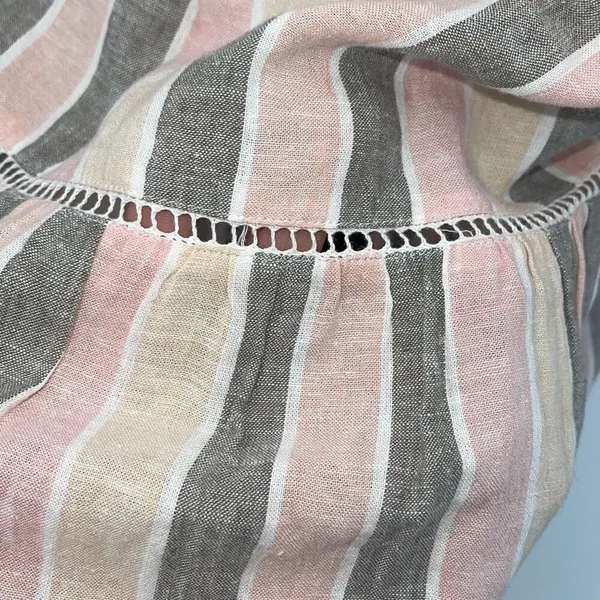 Caslon Womens Striped Square Neck Linen Blend‎ Maxi Dress Pink Cabana Medium NWT - Image 7