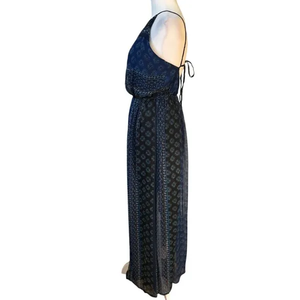 Hollister Blue Chiffon Halter Open Back Maxi‎ Dress - Large - Image 2