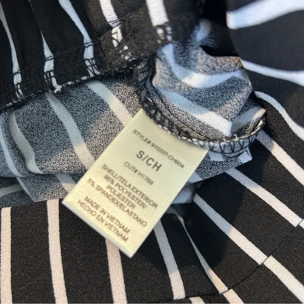NWT Have Los Angles Black & White Striped Belted Lightweight Pull on Pants Small - Image 8