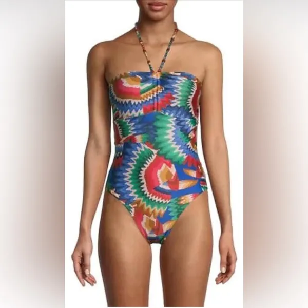 Farm Rio Chevron Toucans One Piece, size X-Small, $189 - Image 7
