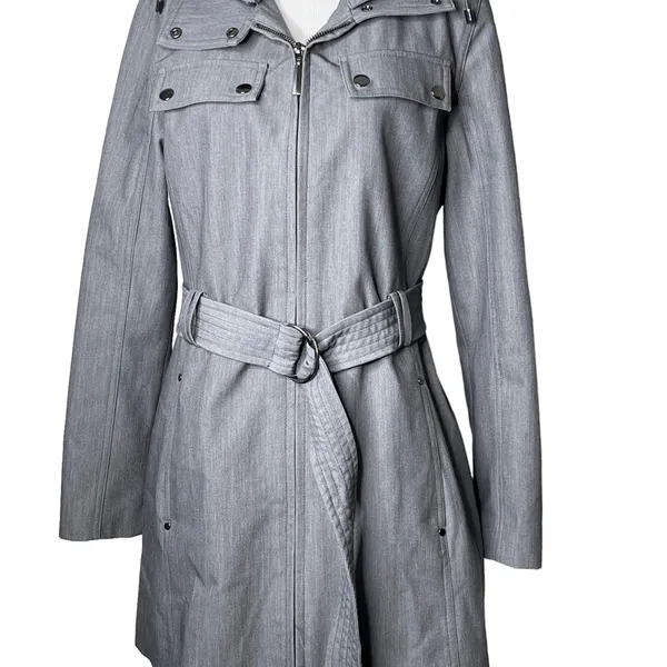 Metro by Kristen Blake Gray Trench Coat S - Image 3