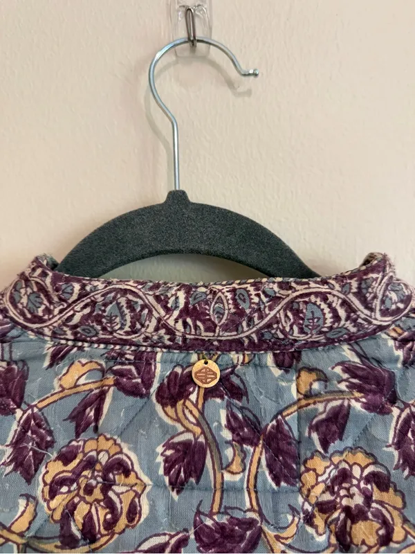 Anthropologie Antik Batik Jacket Quilted Cotton Floral Size Small - Image 12