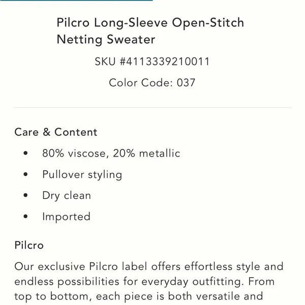 Anthropologie Pilcro Long-Sleeve Open-stitch Netting Sweater - Image 5
