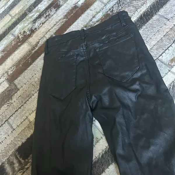 Edikted Black Coated‎ Flare Jeans Size Small - Image 8