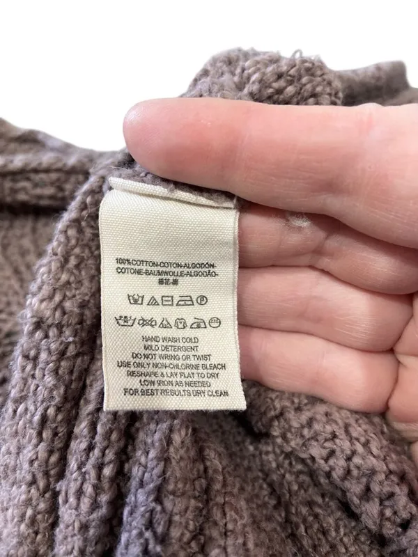 Free People Easy Cable Oversized Sweater Mocha Size L Boho Hippie Cottagecore - Image 4