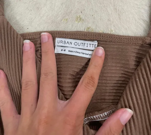 Urban Outfitters Brown Ribbed Cropped Tank - Image 2