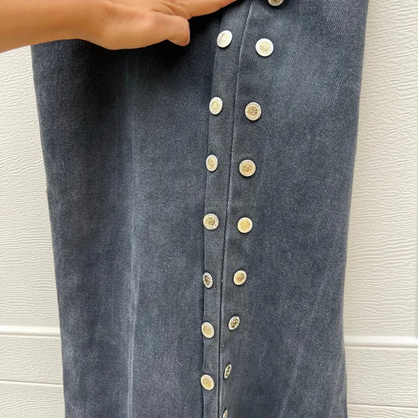 VTG Lawman Bareback Western Jeans High Rise Relaxed Fit Side Button Black Sz 5 - Image 9