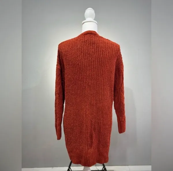 CLEARANCE! Rust Pink Rose Oversized Open Cardigan Size M Like New - Image 2