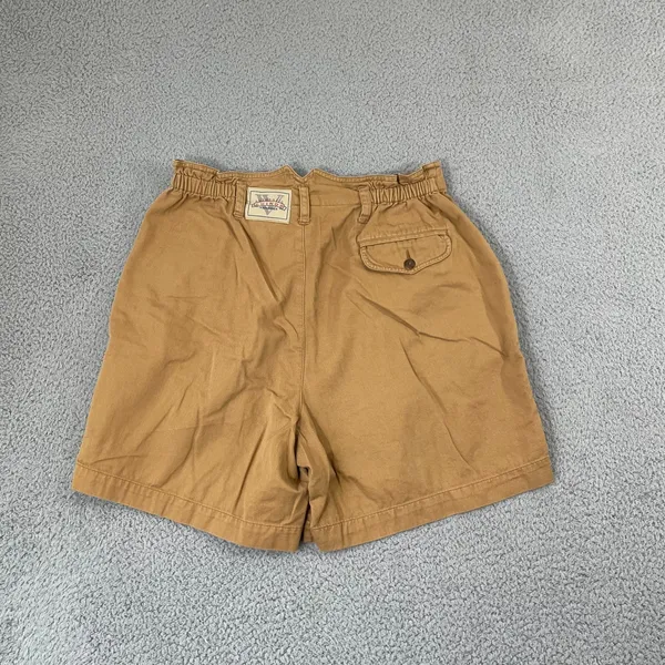 Vintage Venezia Vitale Paperbag Shorts Women 14 Tan Cotton High Waist Bermuda - Image 4