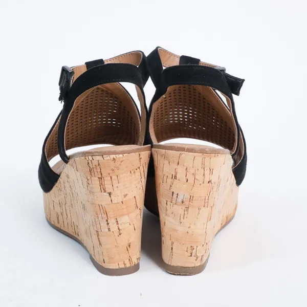 Franco Sarto Black Mesh Wedge Sandals Size 7.5 - Image 7