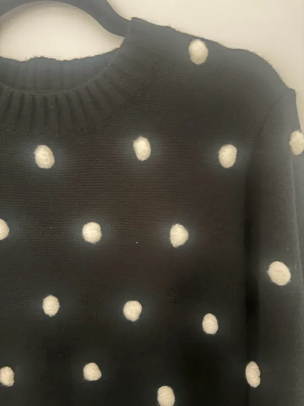 Pink Lily Black Polka Dot Sweater - Image 3