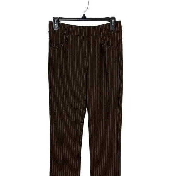 W Collection Brown Wide Leg‎ Pants Medium Stretch Workwear Office Classic - Image 2