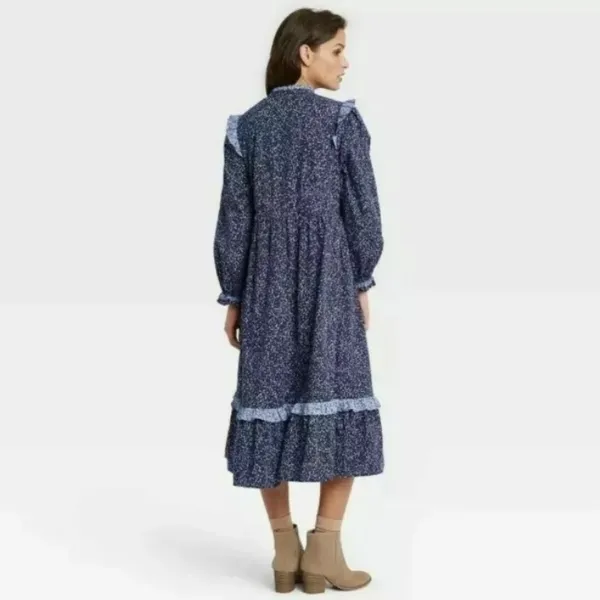 Universal Thread Dress Size XS Prairie Target Blue Floral Farmcore Country NWT - Image 2