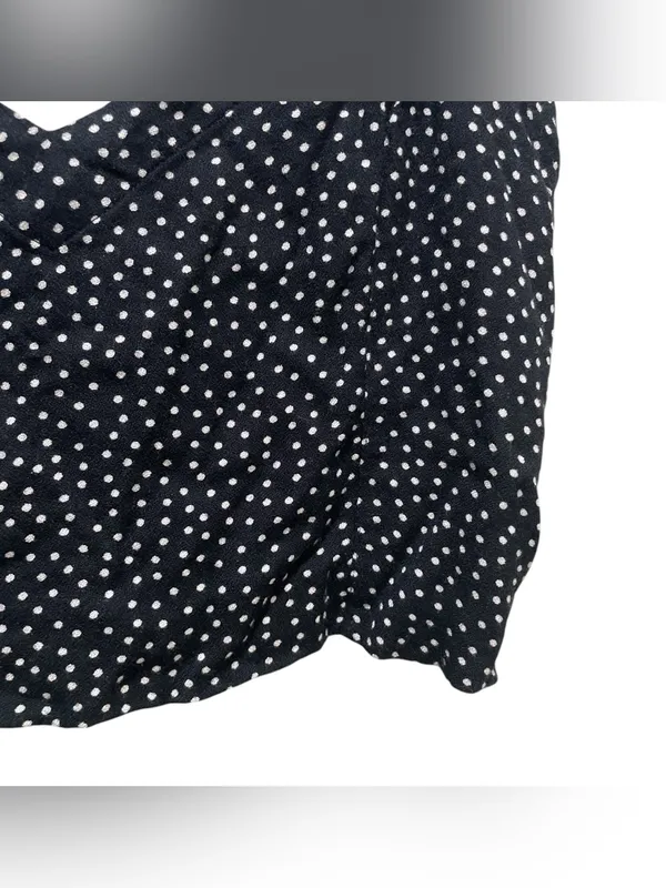 Abercrombie & Fitch Tie Strap Crop Tank Top Black Polka Dot Women’s Size Large - Image 4