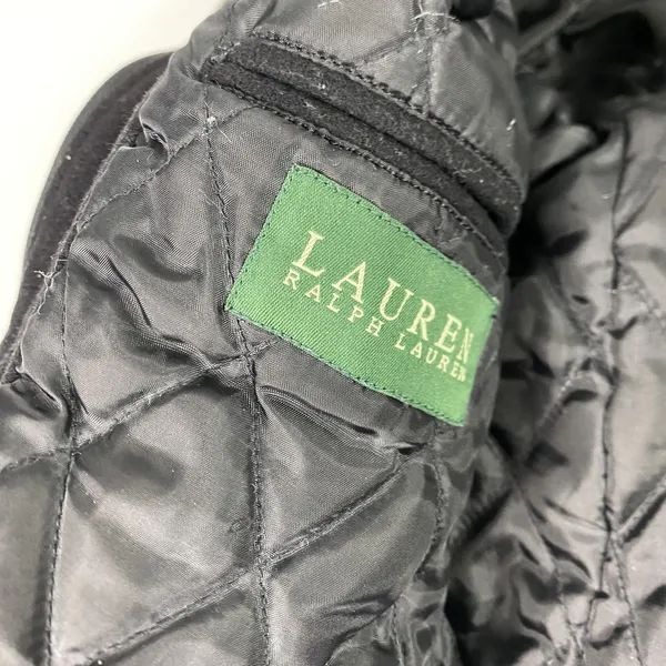 Lauren Ralph Lauren Cashmere‎ Blend Peacoat Womens Medium Black Quilted Parka - Image 7