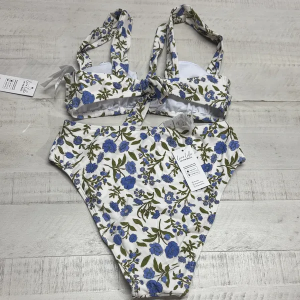 Cupshe  Blue Floral Bikini Set - Image 3