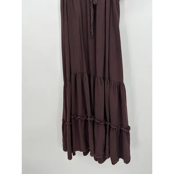 R.Vivimos‎ Brown Boho Midi Dress Womens Medium Cottagecore Prairie Peasant - Image 4