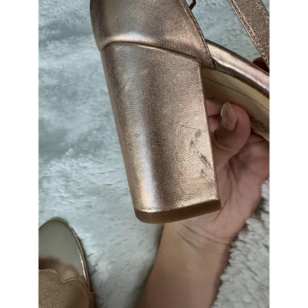 Sam Edelman Odila Rose Gold Scalloped Block Heel Sandals 6.5 Wedding - Image 7